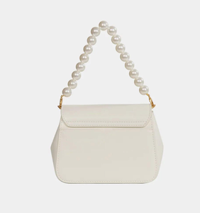 Bolso de mano rosa con perlas, diseño lindo, con dos correas para el hombro y cadena de perlas, para mujer - Product Image 4