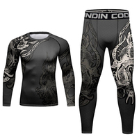 Ensembles de Rashguard de Boxe Cody Lundin, Shorts de MMA, Vêtements de Compression BJJ Sublimés, Body Complet pour Enfants et Hommes