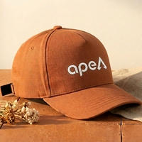 Casquette de baseball structurée 5 panneaux personnalisée brodée Unity en coton Ripstop orange rouille avec visière incurvée style rétro pour homme