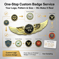 Badge en émail 3D personnalisé en forme d'ailes, plaqué or, en alliage de zinc, avec logo personnalisé, certifié ISO, directement de l'usine, pour souvenir d'entreprise