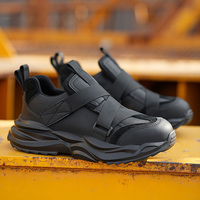 Chaussures de sécurité de haute qualité en cuir microfibre noir à la mode ZG 908 pour travailleur de la construction