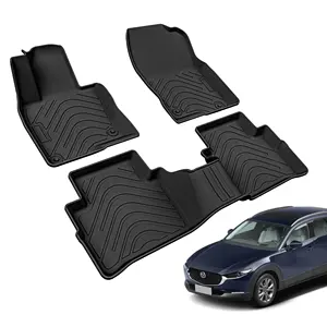 Hete Pers Luxe Custom Full Set 3 Stuks Voor Achter En Anti-Slip Voetmat Waterdichte Auto Vloermatten Voor Mazda CX-30