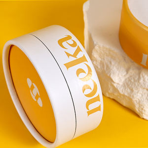 กล่องกระดาษแข็งสำหรับใส่ชาคราฟท์ UV สำหรับใส่อาหารกล่องกระดาษทรงกลมปิดผนึกด้วยผงสีดำ - Product Image 1