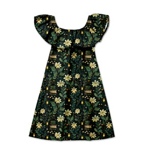 Vestido de Niña con Mangas con Volantes de Milk Silk, Vestido Casual con Estampado Completo para Niñas, Corte en A - Product Image 2