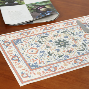 แผ่นรองจานหนังพิมพ์ลาย Tabletex ทรงกลม กันน้ำมัน ทนความร้อน สำหรับโต๊ะอาหาร - Product Image 3