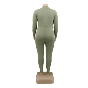 <span class=keywords><strong>Verde</strong></span> de manga larga más tamaño trajes de monos más <span class=keywords><strong>mono</strong></span> de tamaño para las mujeres gordas - Product Image 5