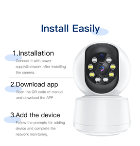 批发 3MP 室内智能云台家用安全摄像头，带彩色夜视 CMOS 传感器、运动跟踪报警、云存储功能 - Product Image 6