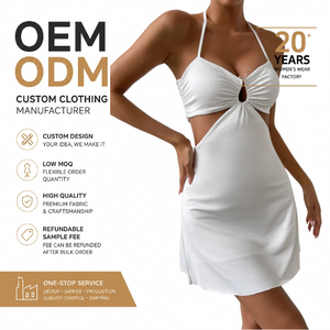 Vestidos Mini de Verano para Mujer, Vestido Halter Sexy de Satén con Espalda Descubierta, <span class=keywords><strong>Ropa</strong></span> Elegante para Fiesta, Vestido Casual - Product Image 2