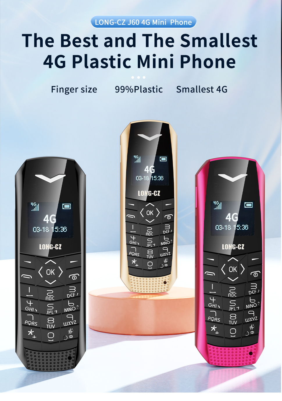 Newest LONG-CZ J60 Mini 4G Mobile Phone with 0.66