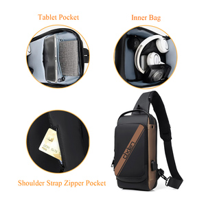 Sac messager grande capacité unisexe avec fermeture éclair, <span class=keywords><strong>sacoche</strong></span> étanche pour téléphone, design pratique à porter en bandoulière pour hommes - Product Image 5