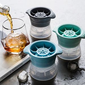 Moule à glaçons rond en silicone à compartiments, grande taille, pour la maison, portable, pour glaçons de hockey, glaçons sphériques pour vin et whisky, avec couvercle - Product Image 3