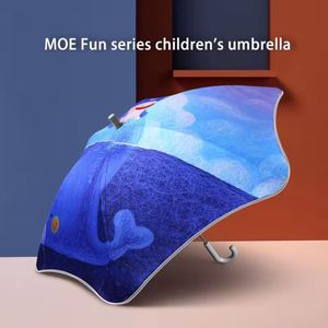 Parapluie manuel semi-automatique en pongee imprimé sur mesure, motif dessin animé pour enfants, design professionnel droit, idéal pour les jours de pluie, portable pour le métro - Product Image 3