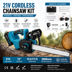 12 in Cordless Brushless Chainsaw Powered Compact HandHeld Chain Saw <b>Tree</b> Trimming Wood Cutting Garden 20V Lithium - Product Image 3