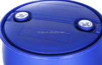 Tambour en plastique chimique à couche unique fermé, 200 L, cylindre bleu de 55 gallons en acier inoxydable