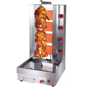 Pabrik Komersial Vertikal Rotisserie Gas/Listrik Ayam Shawarma Mesin 4 Burner Shawarma Turki Doner Mesin Kebab