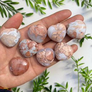 Precio al por Mayor de Piedras Preciosas de Ágata Rosa Mexicana Natural de 3 cm, Cristales en Forma de Mini Corazones para Regalo - Product Image 2