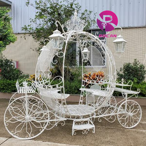 Grand chariot de cheval de citrouille royale chariot de cendrillon blanc de princesse chariot de mariage - Product Image 6