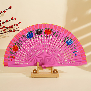Abanicos de Mano de Madera con Diseño Moderno al por Mayor, Abanico Flamenco con Estampado de Flores <span class=keywords><strong>Españolas</strong></span>, Abanicos de Mano Españoles de Madera - Product Image 6