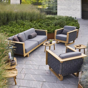 Canapé de jardin trois places, structure en alliage d'aluminium, mobilier d'extérieur imperméable pour villa, cour, hôtel, maison d'hôtes - Product Image 4