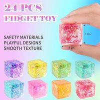 Cube sensoriel anti-stress de 3 cm en sucre pailleté, jouet à presser pour améliorer la force de préhension, pour adultes et enfants