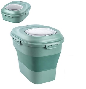 Large Capacity Airtight Foldable Food Container Waterproof BPA-Free Plastic Luxury Pet Dog Food Storage Bin Container