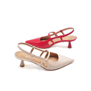 Décolleté <span class=keywords><strong>con</strong></span> tacco a spillo in raso rosso per donna <span class=keywords><strong>tacchi</strong></span> a punta <span class=keywords><strong>con</strong></span> tracolla a croce scarpe eleganti per feste nuziali estive - Product Image 4