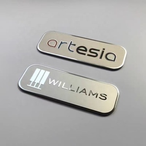 Plaque métallique personnalisée avec logo gravé, étiquette en aluminium, plaque argentée brossée noire pour l'identification de la marque d'équipement - Product Image 3