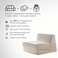 Sofá Cama Modular Plegable, Chaise Longue Individual Convertible con Dimensiones Personalizables para Sala de Estar y Dormitorio