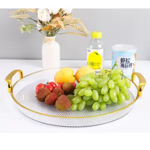 Fruit Basket for Kitchen Counter Plastic Fruit Plate with Draining Hole Vegetable and Fruit Bowl for Kitchen Counter