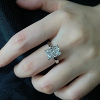 Bague en or 18 carats plaqué or avec diamant de laboratoire IGI, sertie de griffes, pour fiançailles, mariage, tendance, cadeau de fête, bijoux fins