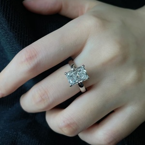 18K Gold Plated IGI Lab Grown Diamond <b>Ring</b> Prong Setting Engagement Wedding Trendy Party Gift Fine Jewelry - Product Image 2