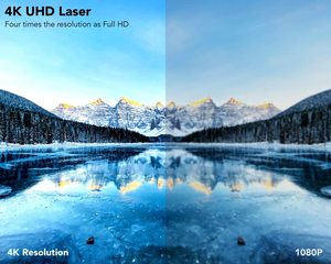 Projecteur laser à courte focale For <span class=keywords><strong>Nova</strong></span> 4K UHD HDR10 <span class=keywords><strong>Android</strong></span> <span class=keywords><strong>9</strong></span>, Smart TV Home Cinéma 150 pouces avec haut-parleurs intégrés, portable - Product Image 2