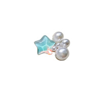 Nouveaux ornements en strass pour nail art, collection étoile superposée, série de couleurs pastel printemps/été, combinaison de perles à cinq branches, effet flash, frais et tendance