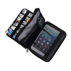 Sac de voyage pour accessoires électroniques à double couche, fabriqué en usine BSCI, pour câbles, clés USB, prises et plus encore - Product Image 5