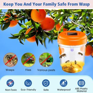 Trampa LED ecológica para control de plagas de moscas de la fruta, trampa para avispas, buen diseño impermeable de plástico, alimentado por energía Solar, mosquitos, pulgas, moscas de la fruta - Product Image 3