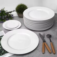 Offre Spéciale Assiettes à dîner en porcelaine blanche personnalisées de 8 pouces Plats de service ronds à salade pour restaurants Mariage