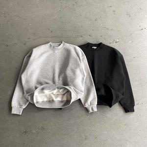 Custom Pullover Hoodie Black <strong>Grey</strong> Blank Plain Sweats 100% Cotton Fleece Crewneck <strong>Sweatshirts</strong> Heavyweight 500gsm Zip up Hoodie - Product Image 4