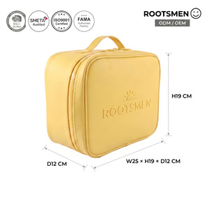 Rootsmen AA5588 PVC Embossed Label Zipper Water Resistant Hanging Large Capacity Travel Fashion Skincare Cosmetic Organizer Bag - Product Image 1