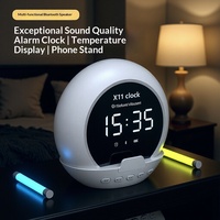 Nieuwe grensoverschrijdende ABS-wekker met temperatuurweergave, multifunctionele slimme speaker, mobiele telefoonstandaard, draagbare Bluetooth-speaker