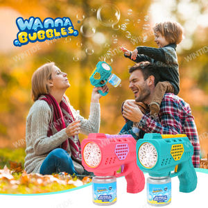 مسدس فقاعات بلاستيكي أوتوماتيكي مضيء للجنسين بالجملة، مناسب للأنشطة الخارجية وحفلات الصيف وعيد الفصح وأعياد الميلاد، مع محلول فقاعات 80 مل - Product Image 5