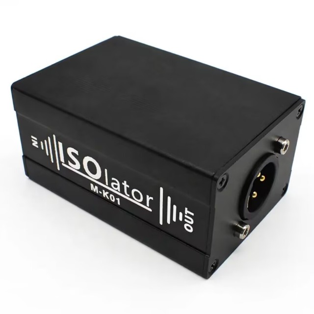Outdoor performance audio isolator, unidirectional XLRwith 6.35 input and XLR output for conference audio engineering