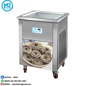 Máquina comercial de yogur congelado Máquina de helado frito Máquina de yogur salteado ampliamente utilizada