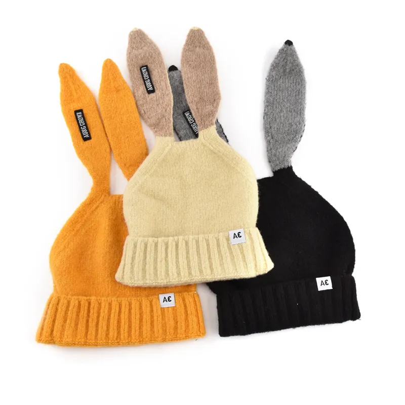 หมวกไหมพรมสัตว์ให้ความอบอุ่นในฤดูหนาว,หมวกเด็กมีหูหมวกผ้าฝ้ายหมวกแร็คบินนี่สัตว์