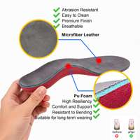 Semelles orthopédiques Aureright en cuir microfibre PU avec talonnette profonde, soutien de la voûte plantaire profilé, absorption des chocs et antidérapantes