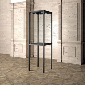 Vitrina de Metal Negra para Museo, 60x60x200cm, con Iluminación LED y Estante de Vidrio para Exhibiciones de Sobremesa - Product Image 2
