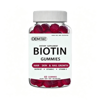 Bear Gummy Marque privée Gommes végétaliennes à la biotine Multivitamines Vitamines et suppléments pour la croissance des cheveux, de la peau et des ongles