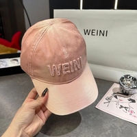 Amerikaanse vintage gewassen etnische twill baseballcap met geborduurde letters, 100% katoen, gouden koperen gesp, verstelbaar, leisure wind.