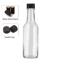 Botol saus panas 5oz / 150ml botol kaca minyak Woozy bening botol saus untuk saus & stoples kaca