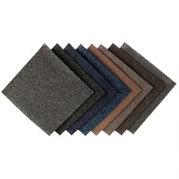 Moquette de sol en polypropylène gris de haute qualité, moderne, à emboîtement, autocollante, pour la maison, le bureau, les espaces commerciaux, dalles de moquette 50x50