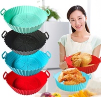 Moule de cuisson en silicone réutilisable pour friteuse à air chaud, accessoires de four, ensemble de doublures en silicone pour friteuse à air chaud, pot pour friteuses à air chaud